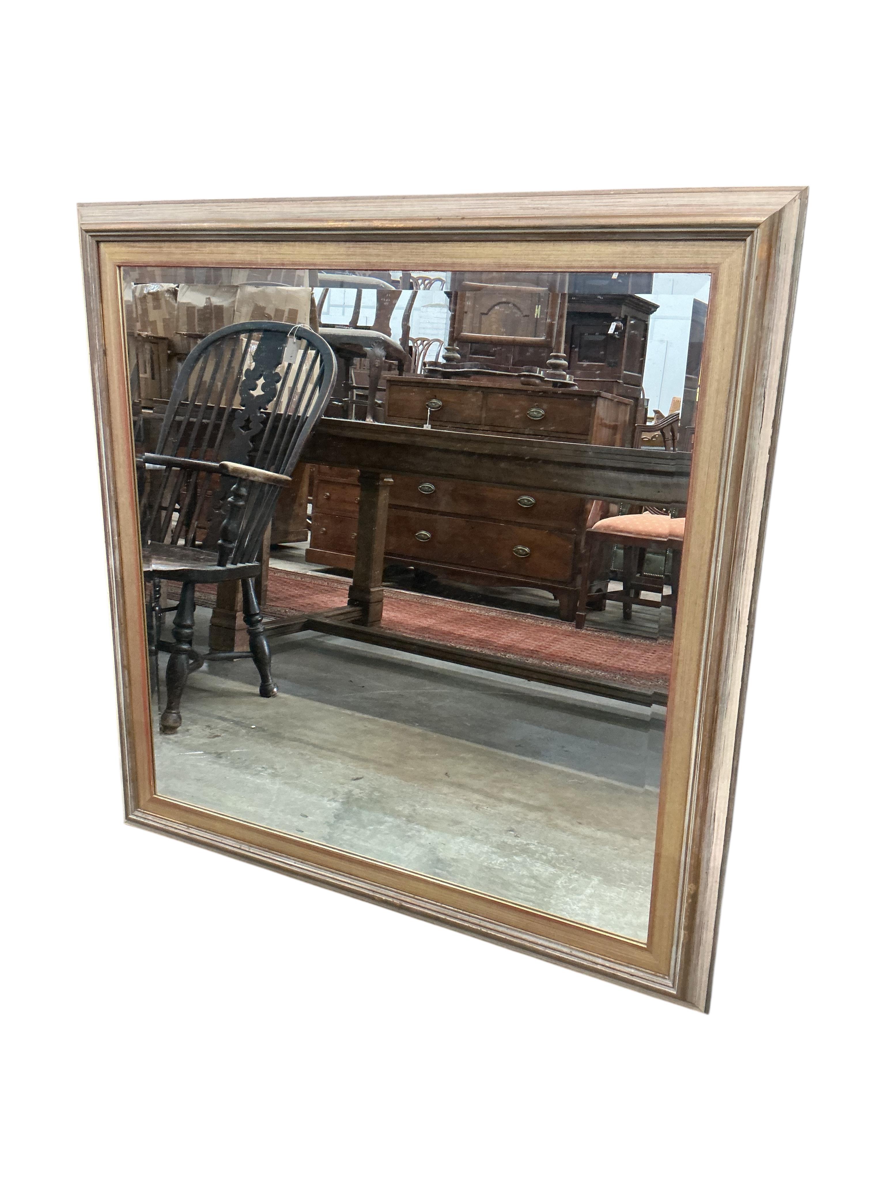 A Contemporary rectangular wall mirror, width 104cm, height 104cm